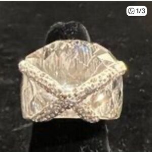 Swarovski Crystal and Pave Diamond Ring